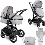Stroller Lorelli LUMINA (2-in-1) + Carrycot + Stroller Bag GREY - Baby Buggy