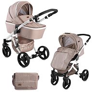 Stroller Lorelli RIMINI (2-in-1) + Carrycot + Stroller Bag BEIGE TRIANGLES - Baby Buggy