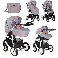 Stroller Lorelli KARA PINK&GREY 3-in-1 AIR - Baby Buggy