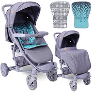 Stroller Lorelli S-300 + Carrycot GREY&GREEN TRIANGLES - Baby Buggy