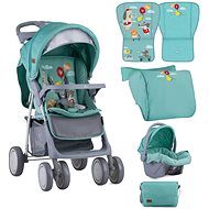 Lorelli FOXY SET GREEN HAPPY ANIMALS Baby Buggy - Baby Buggy