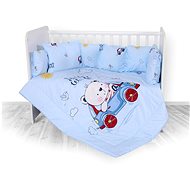 5-Piece Crib Set - 4 Mantinel Lorelli RANFORCE BEAR&CAR BLUE - Crib Bumper