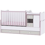 Multifunctional Cot Lorelli MINI MAX New 190x72 WHITE/PINK CROSSLINE - Cot
