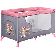 Travel cot Lorelli MOONLIGHT 1 layer PINK TRAVELLING - Travel Bed