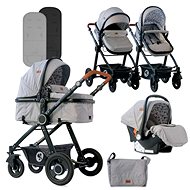 Stroller Lorelli ALEXA (3-in-1) + Carrycot + Stroller Bag DARK GREY LIGHTHOUSE - Baby Buggy