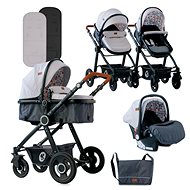 Stroller Lorelli ALEXA (3-in-1) + Carrycot + Stroller Bag LIGHT GREY - Baby Buggy