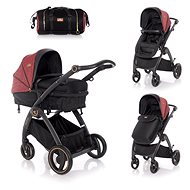 Stroller Lorelli ADRIA (2-in-1) + Carrycot + Stroller Bag BLACK&RED - Baby Buggy