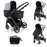 Stroller Lorelli CALIFORNIA (3in1) + Carrycot + Stroller Bag GREY MARBLE - Baby Buggy