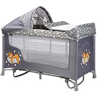 2in1 Lorelli SAN REMO ROCKER travel cot and playpen with rocking function GREY CLOUDS - Travel Bed