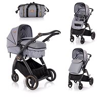 Stroller Lorelli ADRIA (2-in-1) + Carrycot + Stroller Bag GREY - Baby Buggy