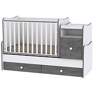 Multifunctional Children's Cot Lorelli TREND PLUS New WHITE/VITNAGE GREY - Cot