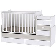 Multifunctional Cot Lorelli MAXI PLUS NEW 160x70CM WHITE/LIGHT OAK - Cot