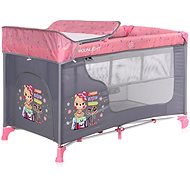 Travel cot and playpen 2in1 Lorelli MOONLIGHT PINK TRAVELLING - Travel Bed