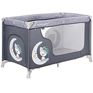 Travel cot Lorelli MOONLIGHT 1 layer GREY CUTE MOON - Travel Bed