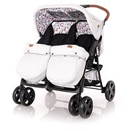 Stroller for Twins Lorelli TWIN + Carrycot + Stroller Bag GREY&BLACK CROSS - Baby Buggy