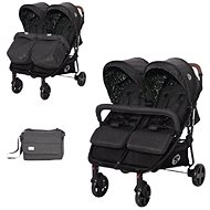 Stroller for Twins Lorelli DUO + Carrycot + Stroller Bag BLACK CIRCLES - Baby Buggy