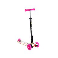 Kids three-wheeled scooter Lorelli RAPID with LED glowing wheels PINK BUTTERFLY - Children's Scooter