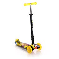 Kids three-wheeled scooter Lorelli RAPID with LED glowing wheels YELOW GRAFFITI - Children's Scooter