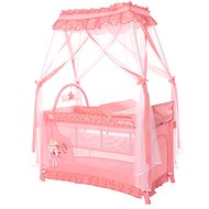 Lorelli MAGIC SLEEP 2in1 travel cot and playpen + PINK PRINCESS canopy - Travel Bed