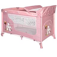 Travel cot and playpen 2in1 Lorelli MOONLIGHT BEIGE ROSE RABBITS - Travel Bed