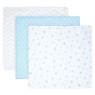 Lorelli Extra Soft Muslin Diapers Set 3pcs 80x80 CM TRIO BLUE MIX - Cloth Nappies