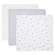 Lorelli Extra Soft Muslin Diapers Set 3pcs 80x80 CM TRIO GREY MIX - Cloth Nappies