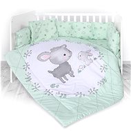 5-Piece Crib Set - 4 Mantinel Lorelli RANFORCE LAMB GREEN - Crib Bumper