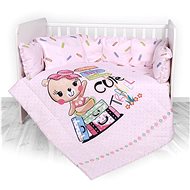 5-Piece Crib Set - 4 Mantinel Lorelli RANFORCE PINK TRAVELING - Crib Bumper