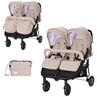 Stroller for Twins Lorelli DUO + Carrycot + Stroller Bag STRING DOTS - Baby Buggy