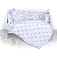 5-Piece Crib Set - 4 Mantinel Lorelli RANFORCE RABBITS GRAY - Crib Bumper