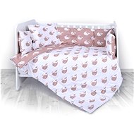 5-Piece Crib Set - 4 Mantinel Lorelli RANFORCE WHALES BEIGE - Crib Bumper