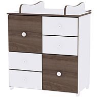 Dětská skříňka Lorelli NEW COLOUR WHITE/WALNUT - Skříňka