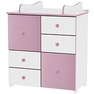Dětská skříňka Lorelli COLOUR WHITE/PINK - Skříňka