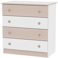 Dětská komoda Lorelli NEW WHITE/OAK - Komoda