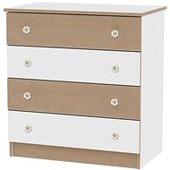 Dětská komoda Lorelli NEW WHITE/BEECH - Komoda
