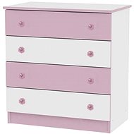 Dětská komoda Lorelli NEW  WHITE&PINK - Komoda