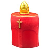 4DAVE LED candle red with a cross - LED Candle
