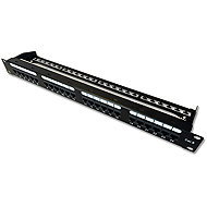 Datacom Patch panel 19" UTP 24 port CAT6 DUAL 1U BK (4x6p) VL - Patch Panel