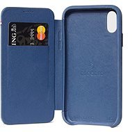 Decoded Leather Slim Wallet Blue iPhone XS Max - Kryt na mobil