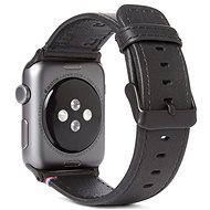 Decorated Leather Strap Black Apple Watch 44/42mm - Watch Strap