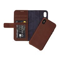 Decorated Leather 2in1 Wallet Case Brown iPhone X - Phone Case