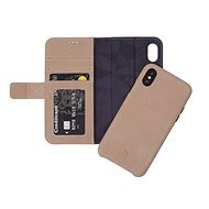 Handyhülle Verziertes Leder 2in1 Wallet Case Naturel iPhone X - Handyhülle