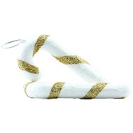 DECOLED Christmas decoration - crutch lollipop, gold/white, 12 cm, 10 pcs - Christmas Decoration
