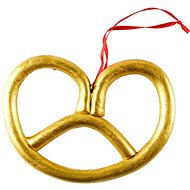 DECOLED Christmas decoration - pretzel, gold, 15 × 11 cm - Christmas Decoration