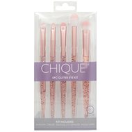 CHIQUE 5 PC Chique Eye Set Pink Glitter - Set of cosmetic brushes with pink glitter 5 pcs - Make-up Brush Set