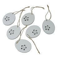 GOBA Easter decoration hanging - Eggs small white, 6 pcs - Easter Decoration