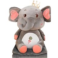 4sleep Plush elephant with micro plush blanket, 100 × 160 cm, 2 in 1 - Blanket