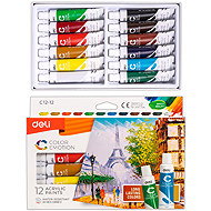 DELI EC12-12 12 Farben x 12 ml - Acryl-Farben 