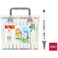 DELI colour Emotion sketch pen, double-sided, 60 colours - Markers