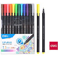 DELI Linkus 12 colours - Fineliner Pens